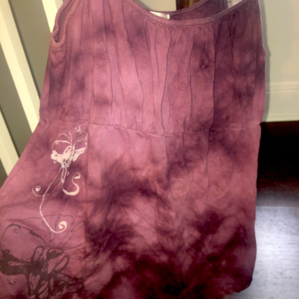 A Pea in the Pod floral purple tie dye tank top
